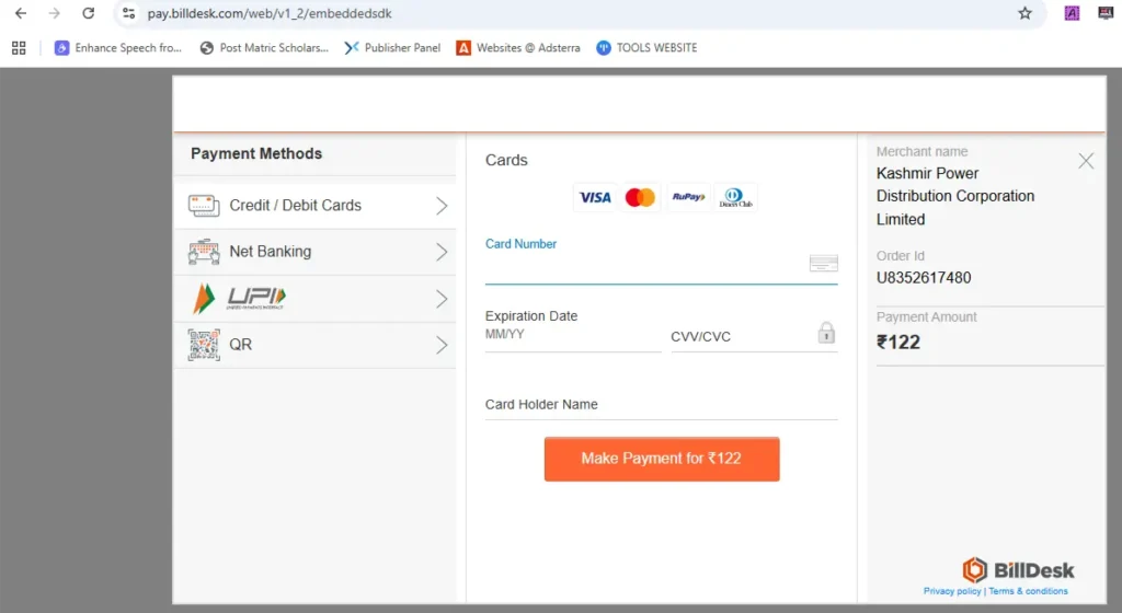 Jammu & Kashmir State Bijali Bill Check & Payment New Process